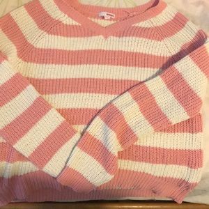 Pink and white stripped sweater